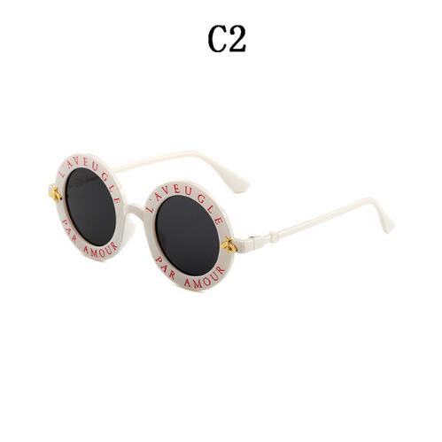 Retro English Letters Little Bee Round Sunglasses