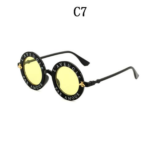 Retro English Letters Little Bee Round Sunglasses