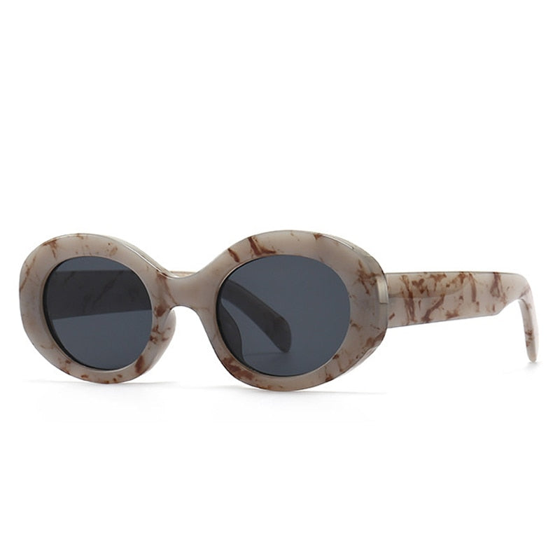 Fashion Oval Women Sunglasses Shades UV400 Brand Designer Men Retro Round Leopard Sun Glasses