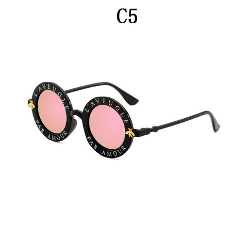Retro English Letters Little Bee Round Sunglasses