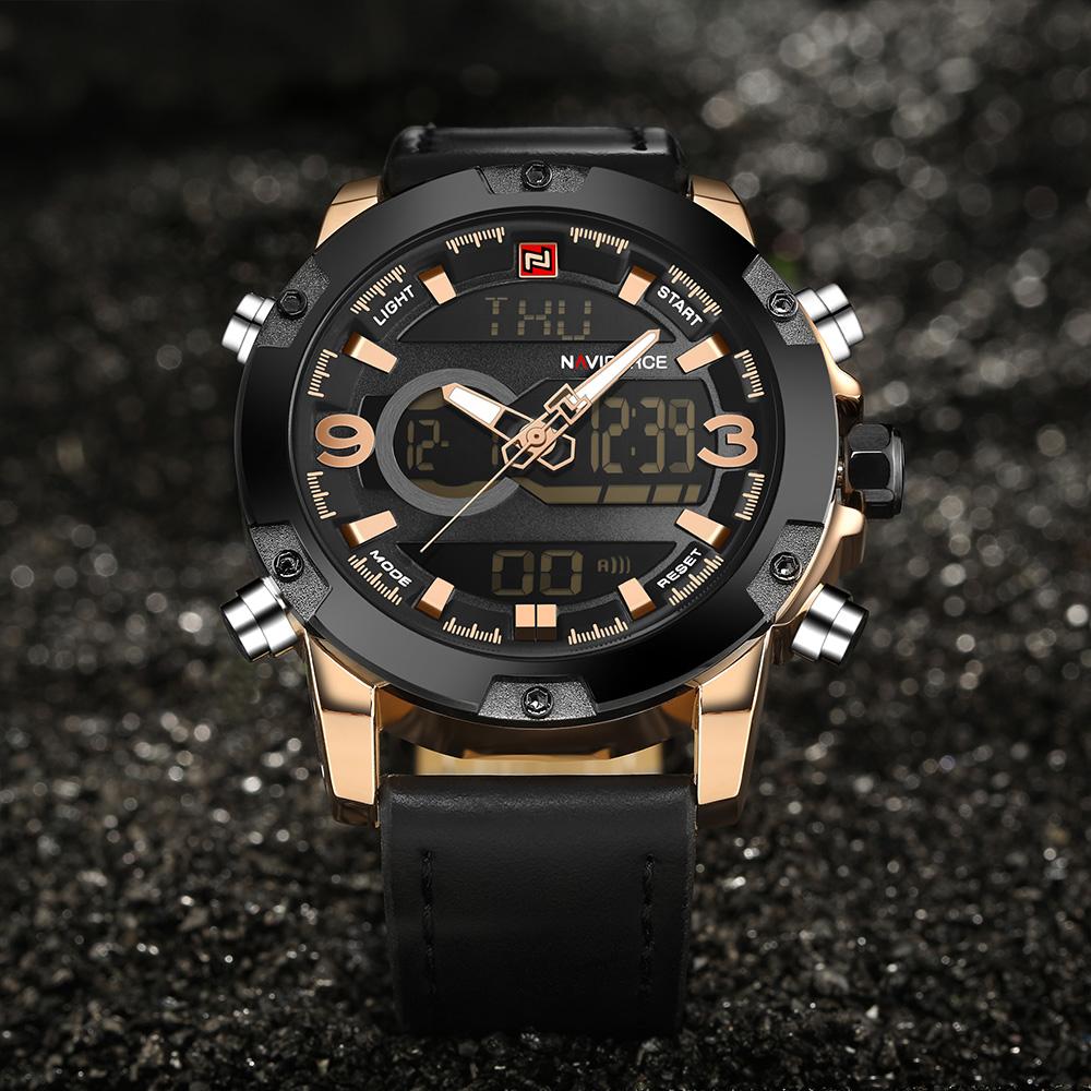 NAVIFORCE Leather Quartz Watch Men&