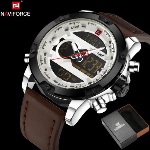 NAVIFORCE Leather Quartz Watch Men&