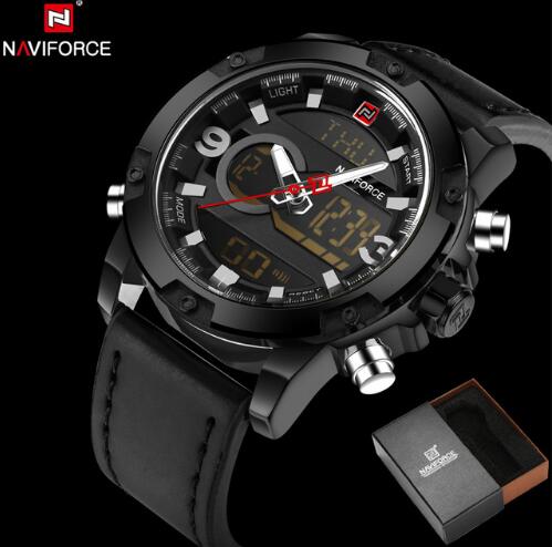 NAVIFORCE Leather Quartz Watch Men&