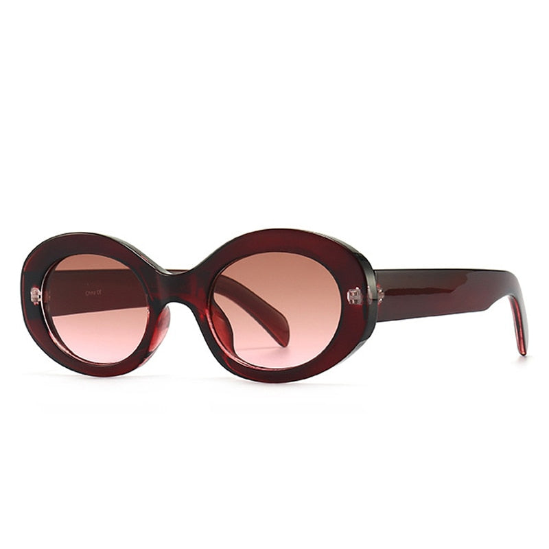 Fashion Oval Women Sunglasses Shades UV400 Brand Designer Men Retro Round Leopard Sun Glasses