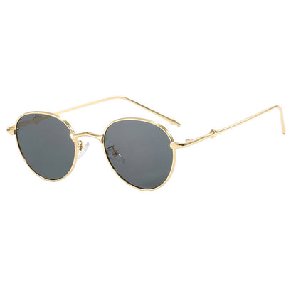 New round retro metal four leaf star fashionable sunglasses
