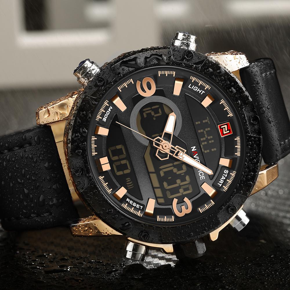 NAVIFORCE Leather Quartz Watch Men&