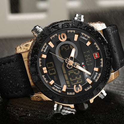 NAVIFORCE Leather Quartz Watch Men&