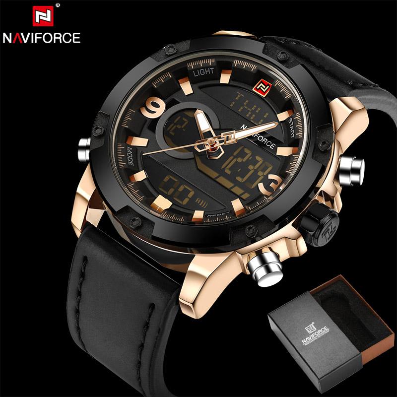 NAVIFORCE Leather Quartz Watch Men&