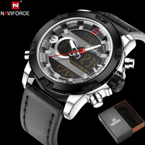 NAVIFORCE Leather Quartz Watch Men&
