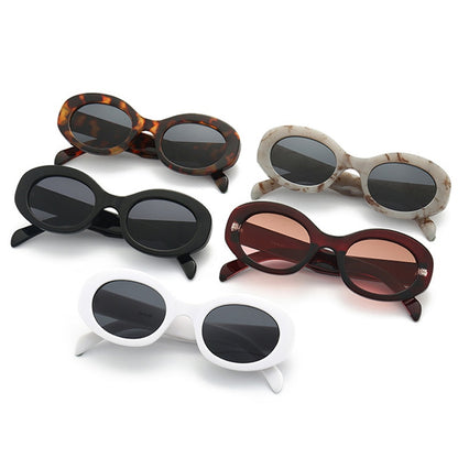 Fashion Oval Women Sunglasses Shades UV400 Brand Designer Men Retro Round Leopard Sun Glasses