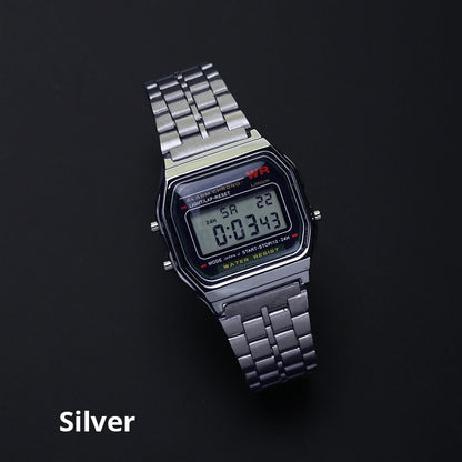 Rose Gold Silver Watches Men Watch Electronic Digital Display Retro Style Clock Men&