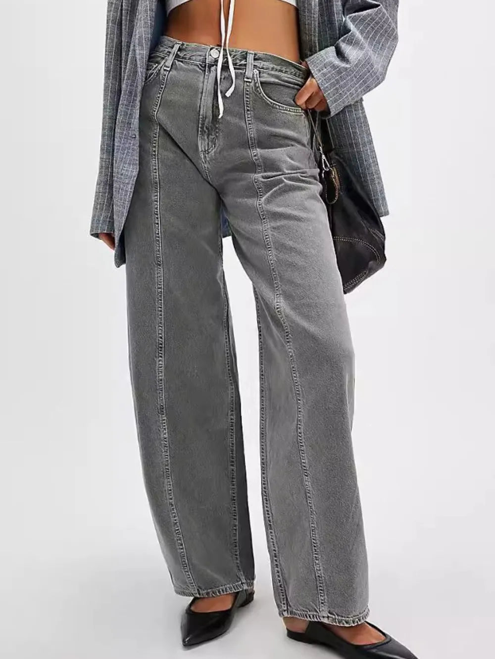 Wide Leg Jeans with Pockets
