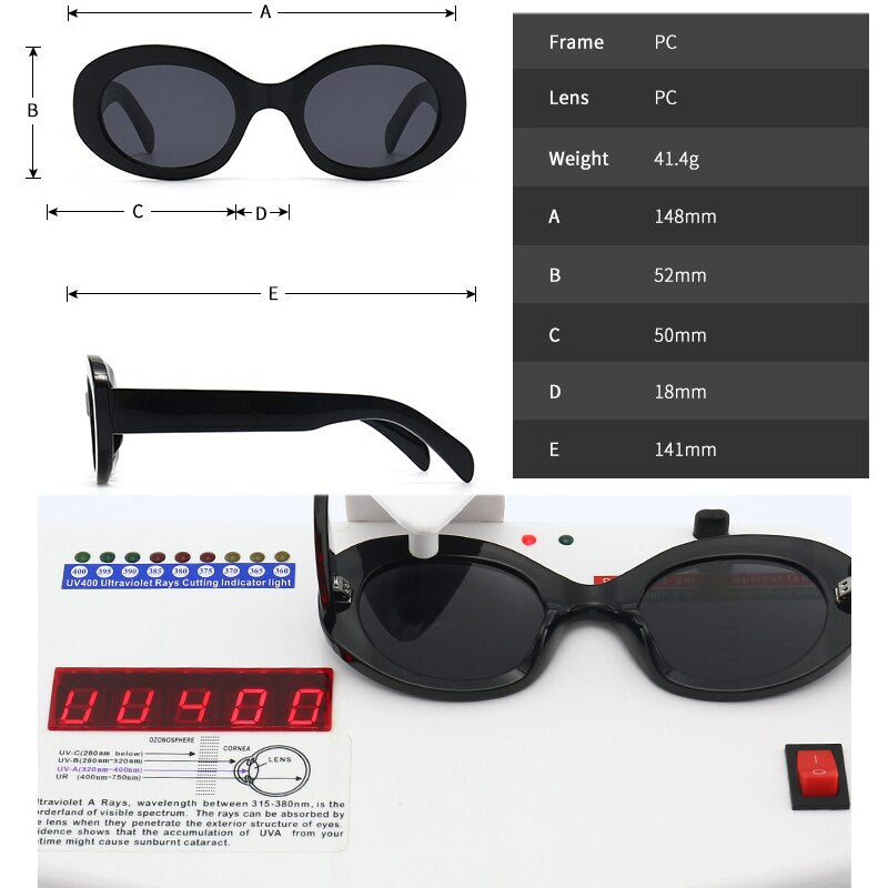 Fashion Oval Women Sunglasses Shades UV400 Brand Designer Men Retro Round Leopard Sun Glasses