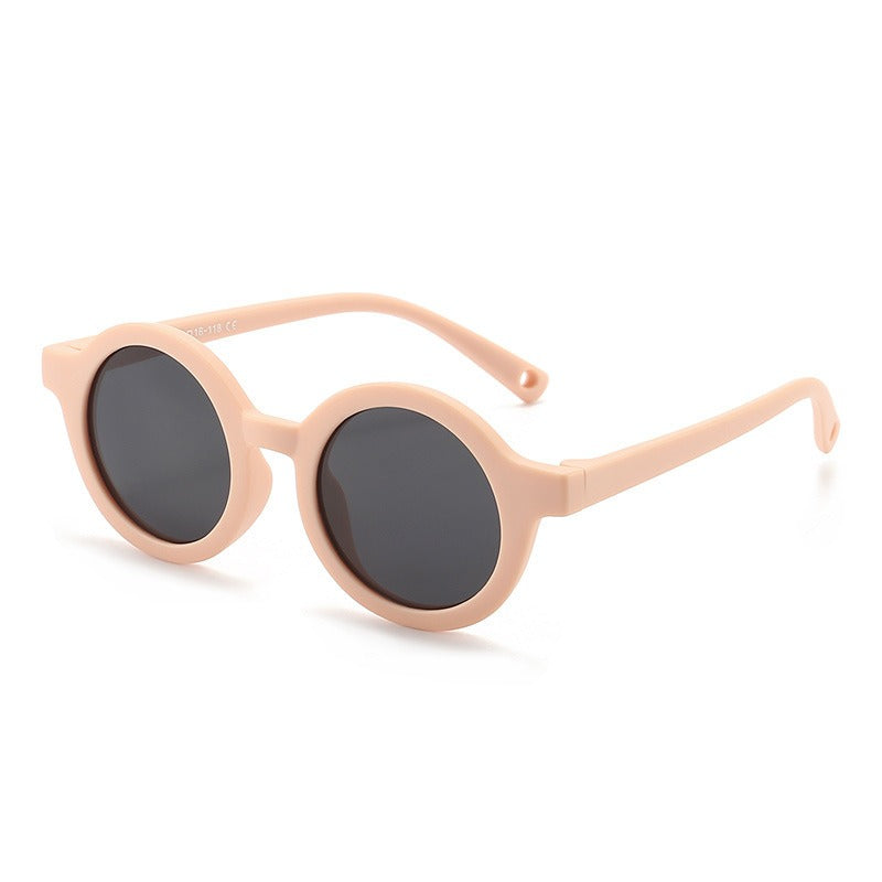 Silicone sunglasses for children aged 0-3, cute baby polarized outdoor sunglasses with UV protection