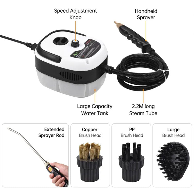 AC Steam Cleaner, Portable High Temp Steamer for Kitchen Grease, Range Hood, Glass &amp; Home Appliance Disinfection