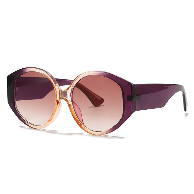 Retro Round Sunglasses Women Fashion Colorful Gradient Eyewear Shades UV400 Men Oval Trending Leopard Sun Glasses