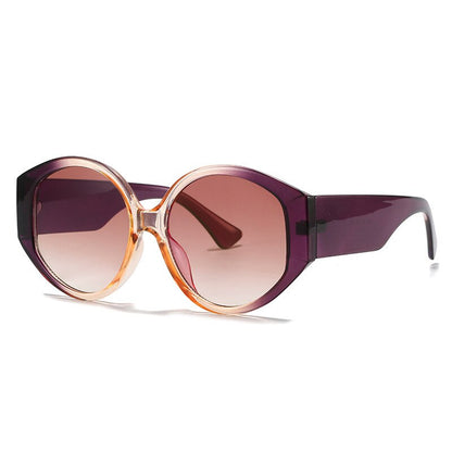 Retro Round Sunglasses Women Fashion Colorful Gradient Eyewear Shades UV400 Men Oval Trending Leopard Sun Glasses