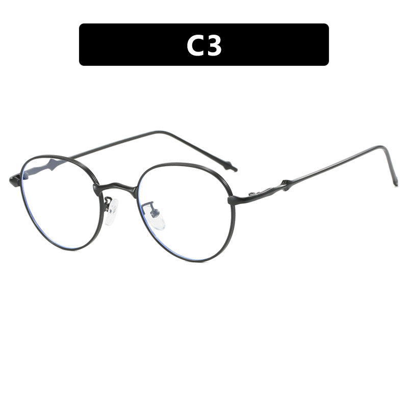 New round retro metal four leaf star fashionable sunglasses