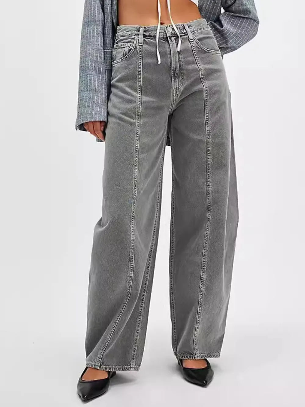 Wide Leg Jeans with Pockets