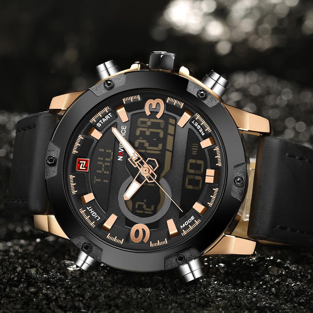 NAVIFORCE Leather Quartz Watch Men&