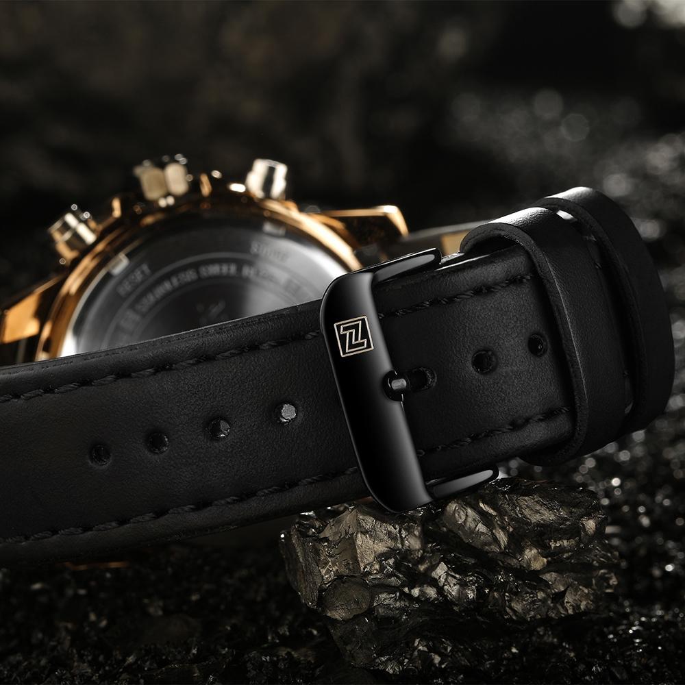 NAVIFORCE Leather Quartz Watch Men&