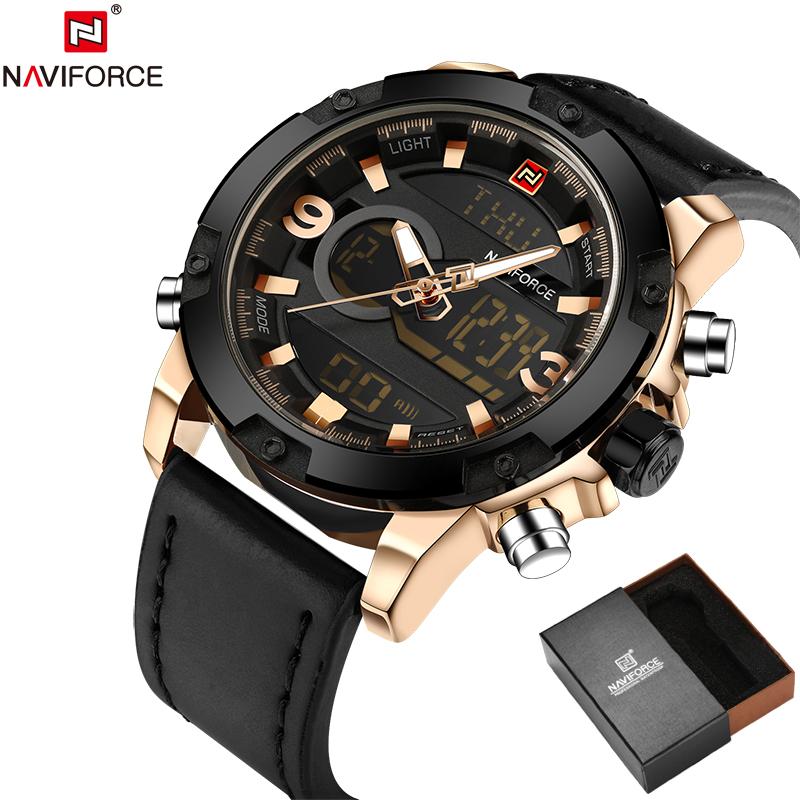 NAVIFORCE Leather Quartz Watch Men&