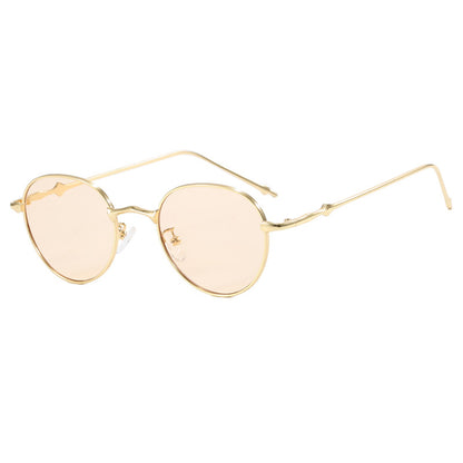 New round retro metal four leaf star fashionable sunglasses