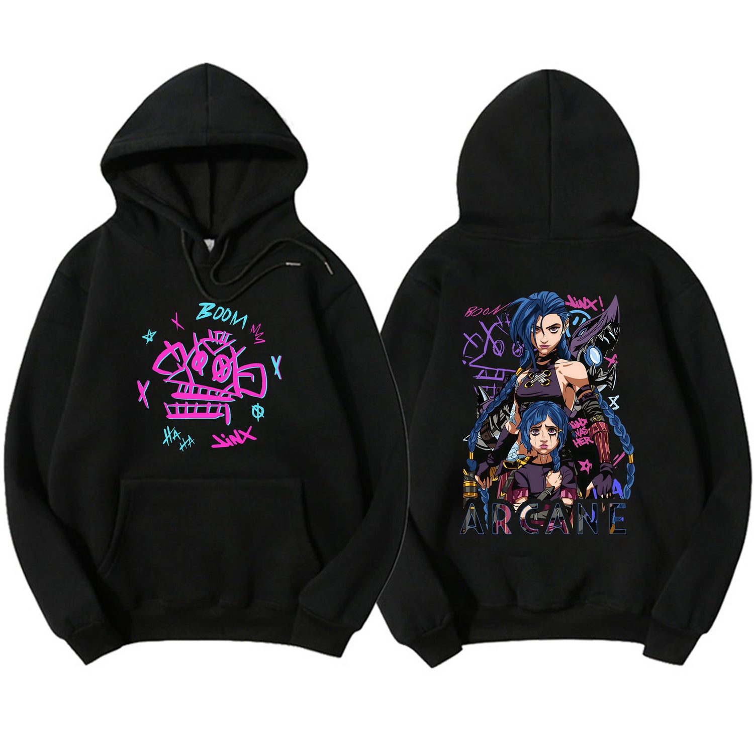 Arcane-Jinx Graphic Zipper Hoody Men Women Hoodie Sweatshirt