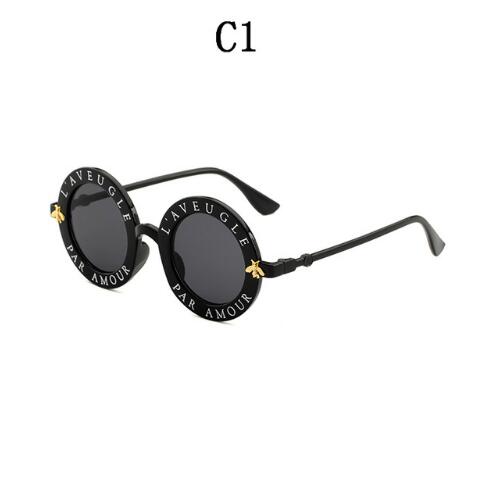 Retro English Letters Little Bee Round Sunglasses