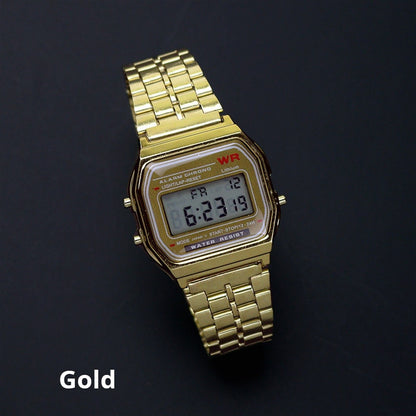 Rose Gold Silver Watches Men Watch Electronic Digital Display Retro Style Clock Men&