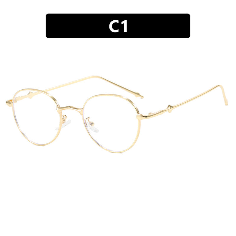 New round retro metal four leaf star fashionable sunglasses